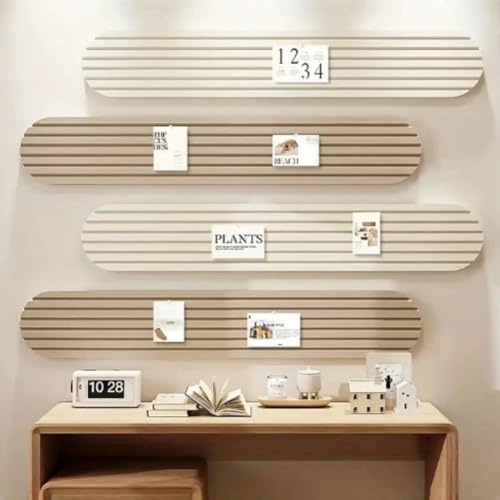 4 Pack Bulletin Board Strip Felt Pin Board with 30 Pushpins,Self-Adhesive Felt Board Wall Decoration for Paste Notes,Photos,Schedules,Postcard (Camel+