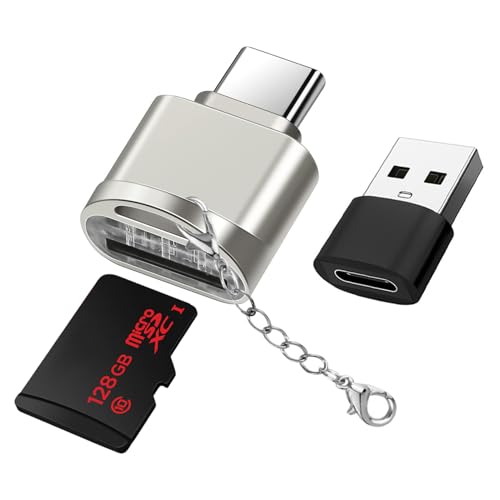 Lector de Tarjetas Micro SD USB C, Adaptador de Memoria Portátil TF, Card Reader USB C OTG para MacBook, Samsung Galaxy, Teléfono Tipo C, Portátil y Tablet, Plug and Play, Adaptador Multifunción