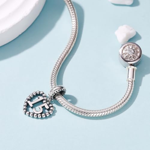 Image of 925 Sterling Silver Number Charm fits Pandora, Gift for Women