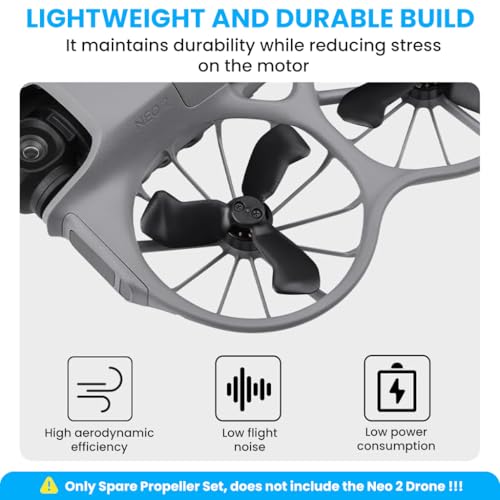 Image of ZORBES Compatible with Neo 2 Drone Spare Propeller Set, 2 Pair Replacement Drone Blades for Maintenance, Stable Flight & High Efficiency Lightweight Propellers