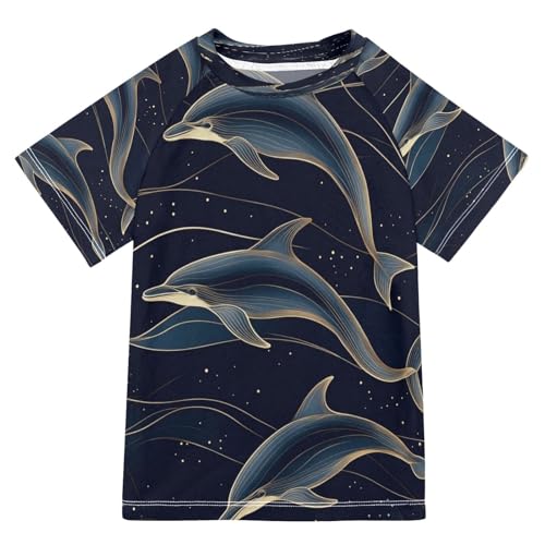 Kids Swimsuit Dolphin Marble Sand Galaxy Sunscreen T-Shirts Swimwear Sets UPF 50+