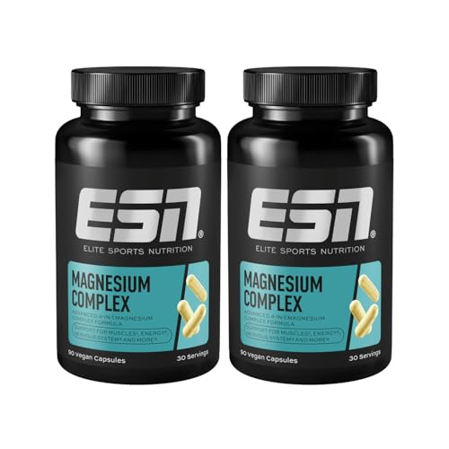 ESN Magnesium Complex, 2 x 90 Kapseln, 323 mg Magnesium pro Tagesportion, 4 in 1 Komplex Formel - Made in Germany