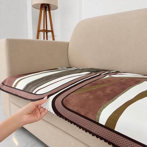 Image of Homerz Premium 'Luxe Series' Holland Velvet Sofa Cover | Smooth Finish | Anti-Skid Fleece Backing | Soft Touch Couch Protector for Living Room (Ocean Crest, 2 Seater, Only Seat Cover)