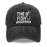 XIAOSLMP Fishing Hat for Men Women, Funny Gifts Embroidered Adjustable Cotton Washed and Distressed Baseball Cap Black