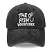 XIAOSLMP Fishing Hat for Men Women, Funny Gifts Embroidered Adjustable Cotton Washed and Distressed Baseball Cap Black