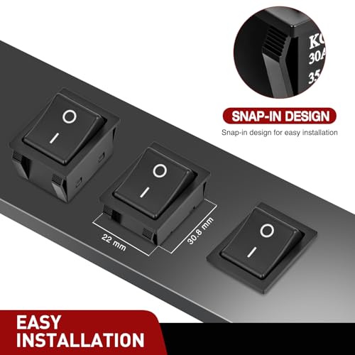 Image of Nilight 3PCS DPST Rocker Switches 12V 30A /110V 35A /125VAC