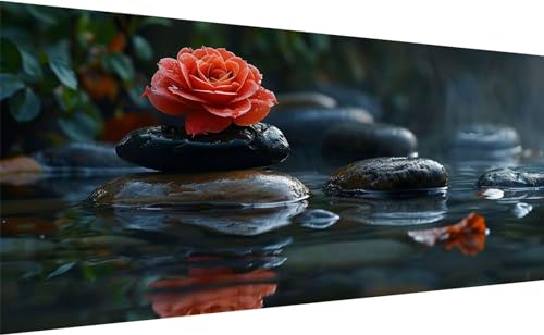 Peinture diamant 5D complet grand format zen fleur 195x90 broderie strass de luxe
