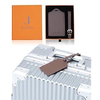 Amazon.co.jp: 【本革×プライバシーカバー付き】 ネームタグ 荷物タグ