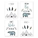 Sweet Jojo Designs Slate Blue and White Wall Art Prints Room Decor for Baby, Nursery, and Kids for Bear Mountain Watercolor Collection - Set of 4 - Dream Big, Don't Wake The Bear