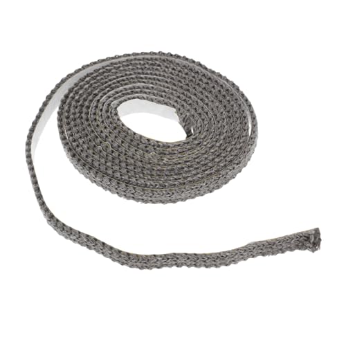 TOGEVAL Cinturón de Sellado de la Puerta del Horno Junta de la Puerta de la Estufa de leña Inserto de Estufa de pellets Cinta de Junta Sello de Cuerda de Estufa Fibra de Vidrio Gris