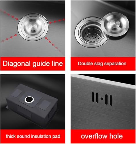 Évier de cuisine simple bac inox 68x45 sous plan avec vidage complet - 7