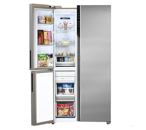 Image of Haier 598 L, 3 Star, WiFi Enabled, 83% Convertible Fridge Space, Expert Inverter 3-Door Frost Free Side by Side Refrigerator (HRT-683ISU1-1, Inox Steel)