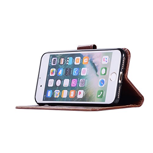 Iphone 6S Plus Case, Iphone 6 Plus Case, Dooge Retro Premium Leather Folio Flip Magnetic Protective Kickstand Wallet Case With Cash Card Slots Holder Wrist Strap For Apple Iphone 6S Plus/6 Plus #TOP4