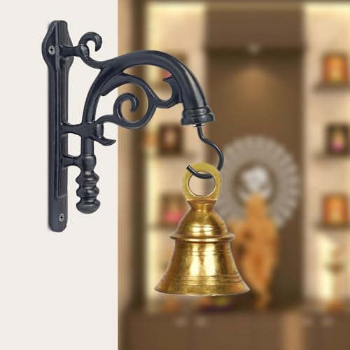 Image of Metal Wall Hook Hanging Plant Bracket Decorative Plant Hanger for Pots, Bird Feeders, Planters, Lanterns, Macrame, Wall Light, Wind Chimes Indoor Outdoor (Black, Pack of 1)