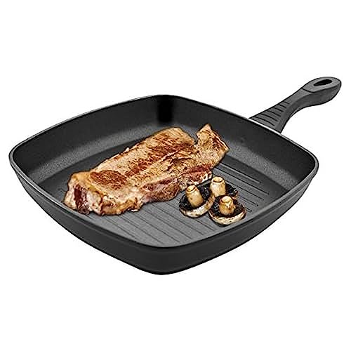 Jata G28 - Sartén Inducción Antiadherente, Grill Aluminio Forjado, Apta para Todo Tipo Cocinas Incluida Inducción, Libre PFOA, 28 x 28 cm