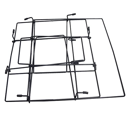 Image of Cast Iron Folding Newspaper Holder Multipurpose Storage Bin for Magazines, Paper, Records, Artwork Black 39x30x33 cm