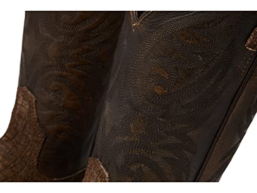 ARIAT ARIAT BMVY9 Mens Bankroll Western Boot Hippo Tan Suede/Brooklyn Brown 11.5
