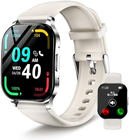 （13:00時点） 【2025新型ChatGPT&AI文字盤】KJKD L1スマートウォッチ 常時表示 1.5時間充電 AMOLED iPhone/アンドロイド対応 24時間睡眠管理 Smart Watch 腕時計 Bluetooth5.3通話 メッセージ通知 アプリのGPS連動 IP68 100+運動モード 体感ゲーム DIY文字盤 懐中電灯 歩数計 カロリー 天気 スマホ探す TELEC取得済み(シルバー)