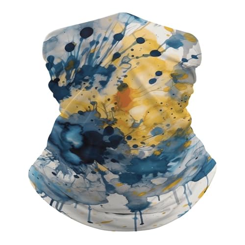 Mascarilla azul y amarilla para clima frío, pañuelo tubular cortaviento y máscara elástica para motocicleta, ciclismo, esquí para hombres y mujeres miniatura 2