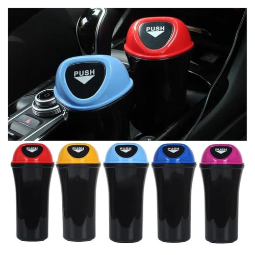 Basurero para coche a prueba de fugas con tapa mini portátil 2
