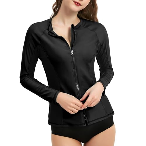 Camiseta de protección solar LilyCat mujer evita quemaduras con manga larga UPF 50+ y cremallera