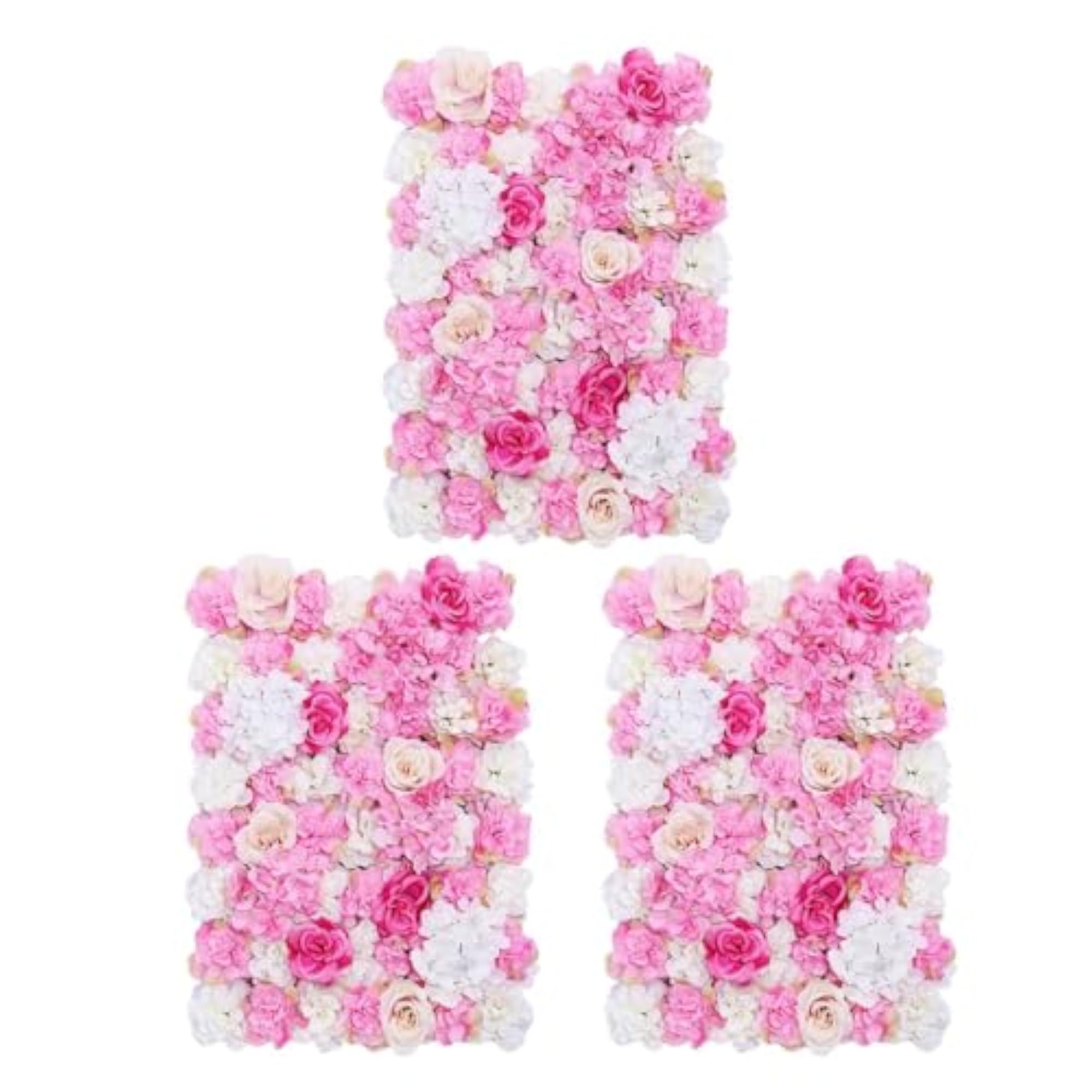 3 Pieces Artificial Flower Wall Panels Wedding Decor