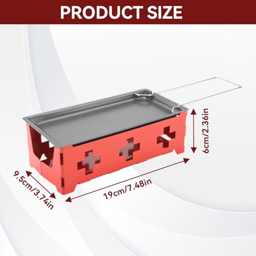 Raclette Grill, Portable Candlelight Cheese Raclette Non Stick Rotaster Baking Tray Stove Set Home Kitchen Grilling Tool - Image 2