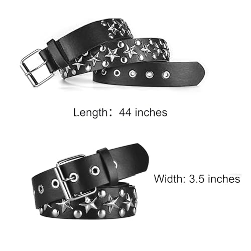 Studded Punk Y2K Goth Belt, Genuine Leather belts, for Men or Women3