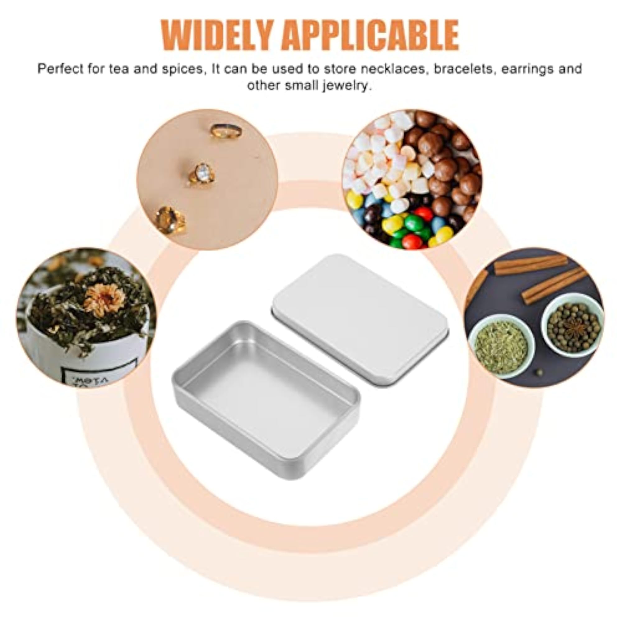 Rectangular Metal Empty Storage Tins Set