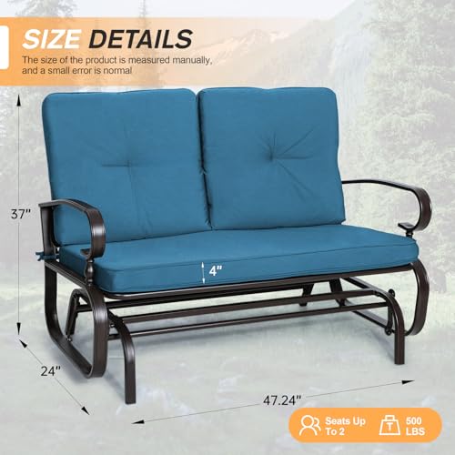 image for Incbruce Outdoor Glider Rocking Chair Patio Glider Bench for 2 Person,