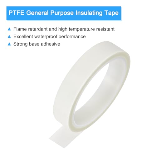 Image of MECCANIXITY 2 Pcs High Temperature Tape 20mm PTFE Coated Fabric Tape Heat Resistant Tape for Vacuum Sealers Adhesive Tape 10m /33ft White 0.13mm Thickness