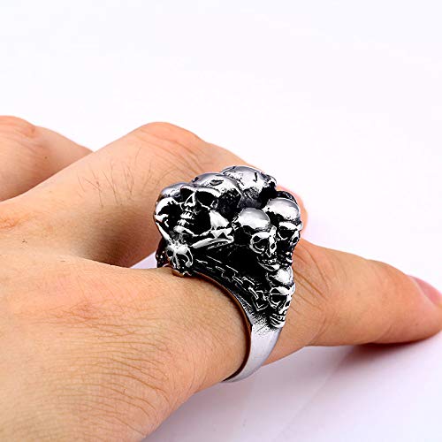 Image of Genuine Stainless Steel Ring Jewelry for Men Fashion Punk Biker Skull Rings
