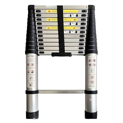 Telescoping Ladder Collapsible Extension 12.5FT Multi-Purpose for RV or Outdoor Work,Heavy Duty 330lbs Max Capacity(12.5FT)