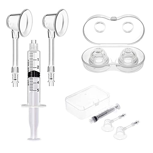 2PCS,Nipple Corrector-Inverted Nipple Suction Device, Suitable for Female Nipple Suction Cups with Flat, Short, and Inverted Nipples
