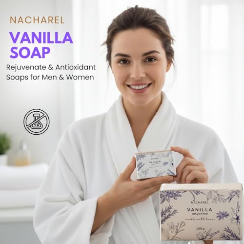 Image of Vanilla Soap | Pure & Gentle Bathing Bar for Glowing Skin | Nourishing & Aromatic Soaps for Men & Women | Natural Cleansing Bar For Moisturising | Soap for All Skin Types | Pack Of 6