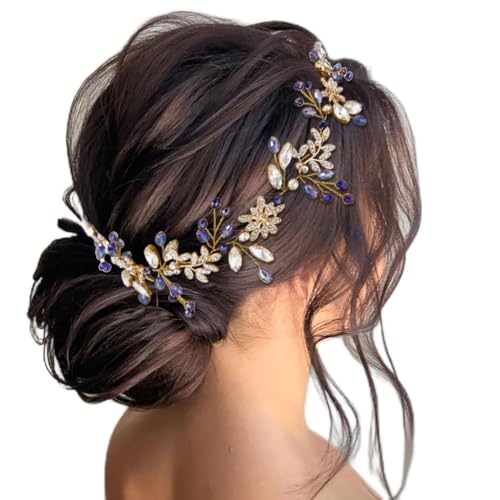 IYOU Wedding Hair Accessories Blue Hair Vine for Women