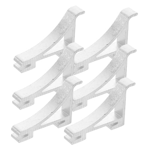 HEATSHAKING 6個アルミ製冷蔵庫用棚クリップ 簡単取り付けの冷蔵庫アクセサリー 頑丈なサポート棚フック 冷凍庫収納用 キッチンや業務用に