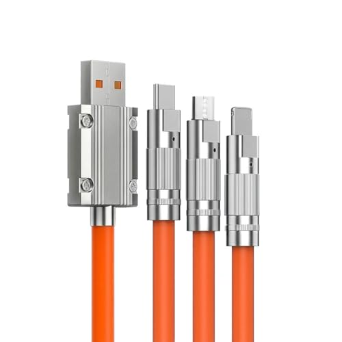 Image of Treziya 3 in 1 Fast Charging Cable 6A, Supports Fast Charging with Original Adapter, Type C, Lightning & Micro USB Multi Connector Cable