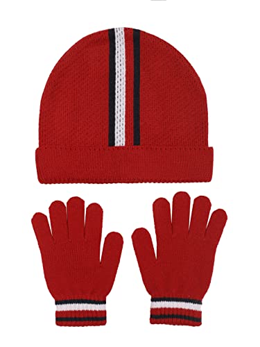 Tommy Hilfiger Boys Accessories Set Cold Weather Hat, Red, 4-7 Us #TOP7