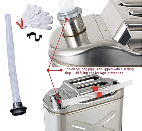 Edelstahl-Kanister, 5 l, 10 l, 15 l, 20 l, tragbarer Benzintank, auslaufsicherer Behälter für Motorrad, Rasenmäher, Camping, Notfall-Backup-Aufbewahrung