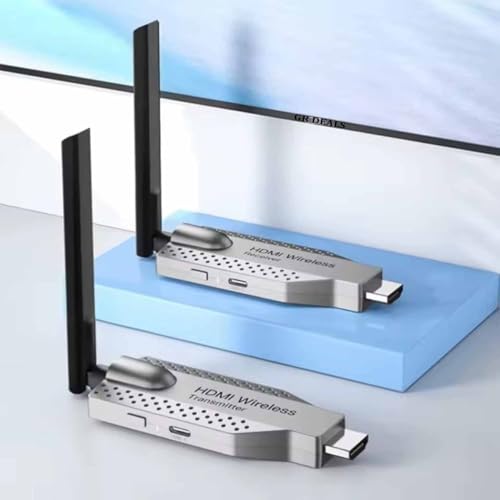 Image of HDMI 100m Transmitter & Receiver Extender Display Adapter for TV Box Wireless HDMI Transmitter and Receiver, Plug and Play, 330FT Long Range 2.4G1080P ABS (Silver).