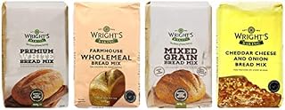 Wright's Baking Bread Mix Selection Pack - Premium White, Farmhouse Wholemeal, Mixed Grain, Cheddar Cheese & Onion (One of Each 500g),500 g (Pack of 4)