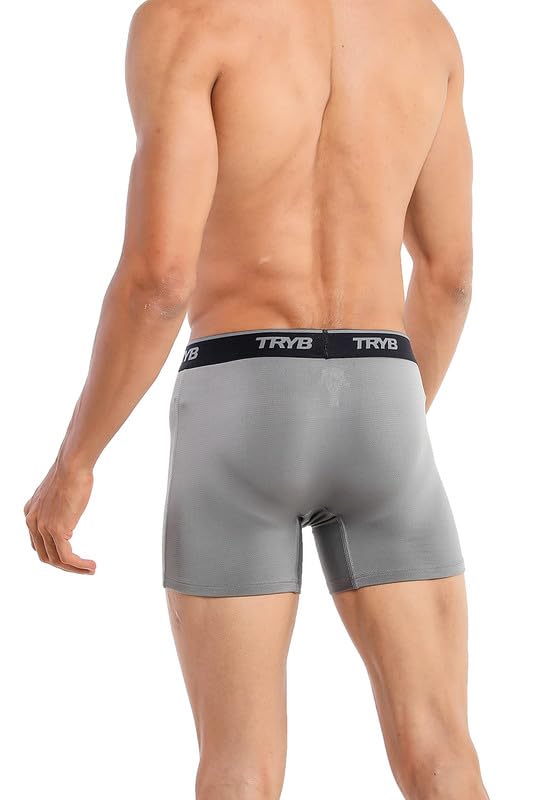 Image of TRYB Sports Underwear for Men | Stretchable Active Square Cut Trunks for Running & Gym Workout | Quick Dry, Breathable, Moisture Wicking & Anti Chafing | Sports Innerwear Boxers
