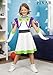 Girl's Pixar Toy Story Buzz Lightyear Costume | Officially Licensed Dress with Gloves and Wings for Halloween Medium