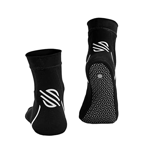 Sanabul Foot Grip Socks for Men & Women MMA Kickboxing Grappling Wrestling Pilates Yoga Non Slip - White, S