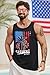 VOGSTART Men American Flag Tank Tops Casual Summer Tee Fashion Stylish Chic Graphic Shirt Black Hawaii Beach 3XL