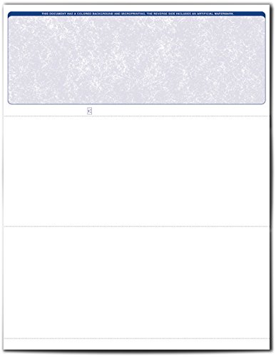 Versacheck Secure Checks - 250 Blank Business Voucher Checks - Blue Classic - 250 Sheets Form #1000 - Check On Top #TOP1