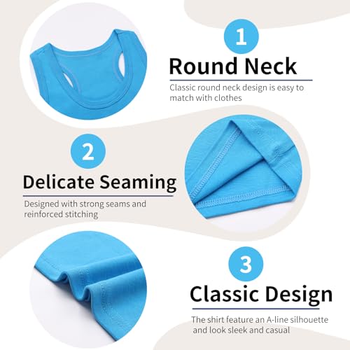 Image of Phedrew 6 Pcs Kids Soft Undershirt Tank Tops Cotton Undershirt Sleeveless Shirts for Girls Boys Unisex