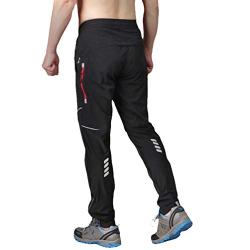 LaoZan Pantalones de Ciclismo para Hombre Mujeres Largos para Bicicleta de Montaña Transpirables de Compresión Térmicos Pantalones Deportivos (Negro,XL