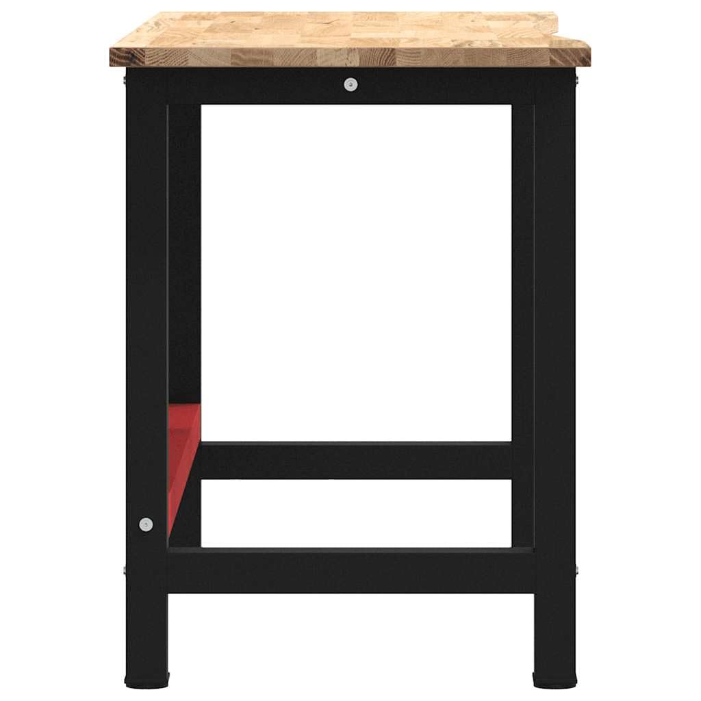 vidaXL Banco de Trabajo Madera Maciza de Roble 140x60x81,5 cm, Mesa de Trabajo, estación de Trabajo, Banco de Trabajo de Metal